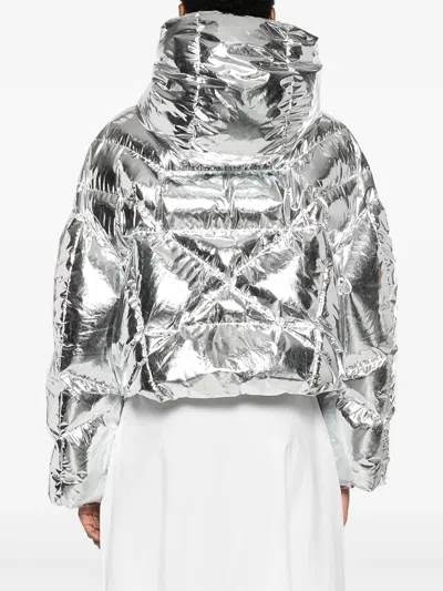 Khrisjoy Crop Iconic Milan In Silver Mirror Clothing In White