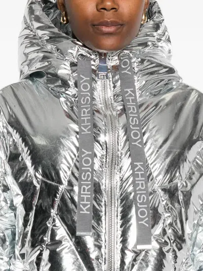 Khrisjoy Crop Iconic Milan In Silver Mirror Clothing In White