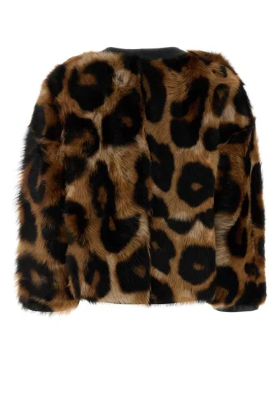 Loewe Shearling Jacket Animal Print Faux Fur