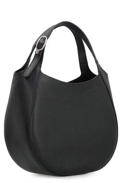 Longchamp Le Foulonné S Leather Bag In Black