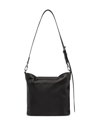 Longchamp Le Pilage Xtra Black Medium Shoulder Strap With Removable Shoulder Strap And Embossed Lgoo On The Fr In Black