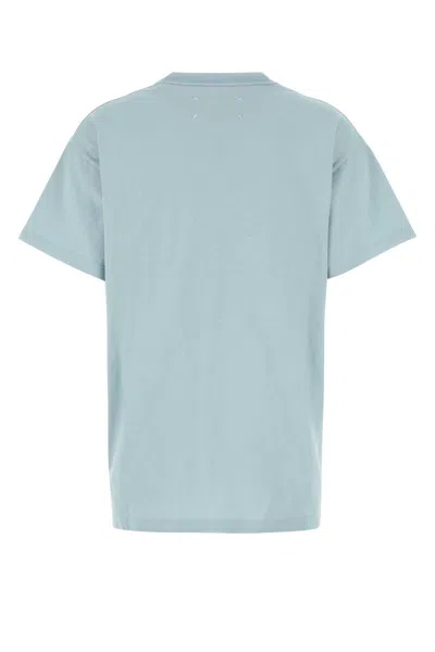 Maison Margiela Logo Print Cotton T Shirt In Blue