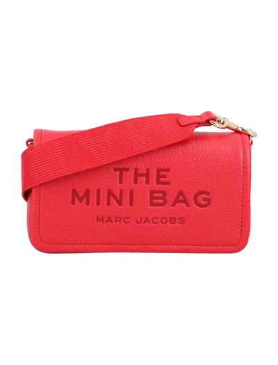 Marc Jacobs Textured Leather Mini Bag With Magnetic Closure In Red