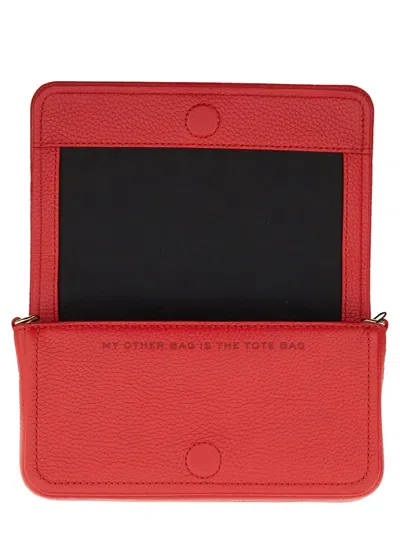 Marc Jacobs Textured Leather Mini Bag With Magnetic Closure In Red