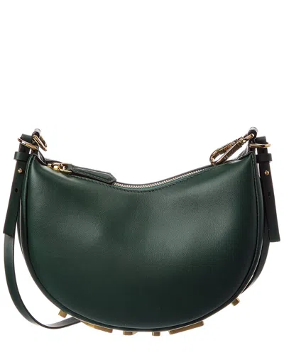 Fendi Graphy Mini Leather Hobo Bag In Green