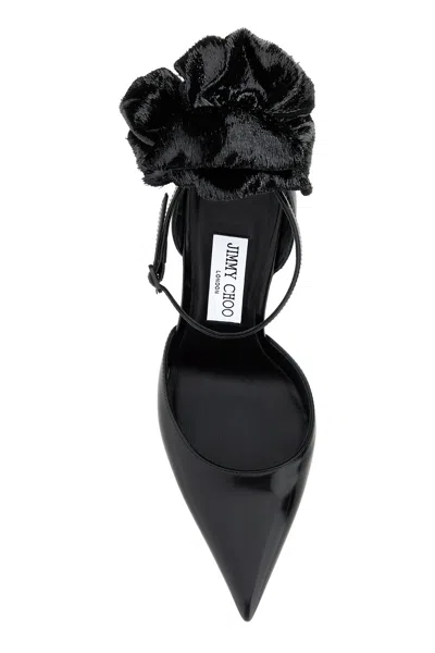 Jimmy Choo Marja 100 Pumps Decorative Bow Glossy In Black