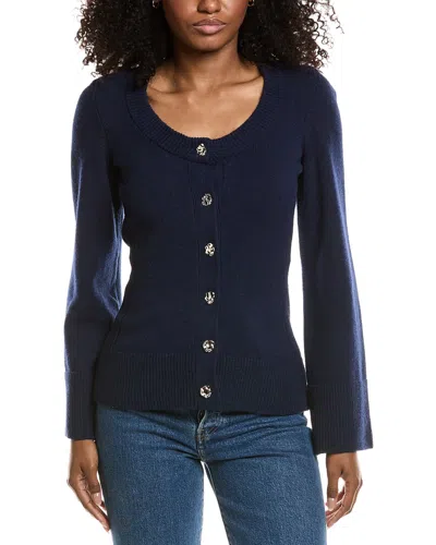 Avec Les Filles Knit Cardigan In Blue