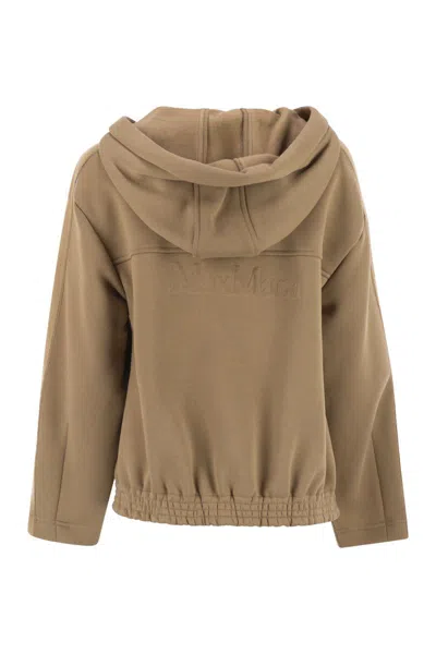 Max Mara Stripe-detail Zip-up Hoodie In Brown