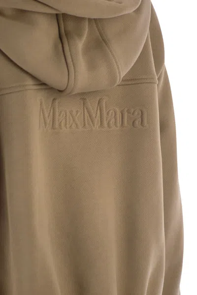 Max Mara Stripe-detail Zip-up Hoodie In Brown