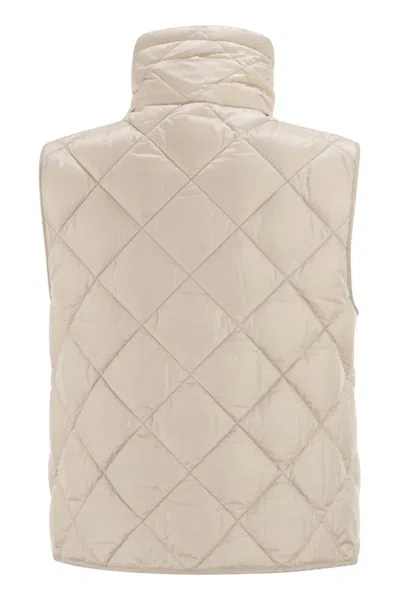 Max Mara The Cube Tegic - Drip-proof Canvas Padded Waistcoat In Neutral