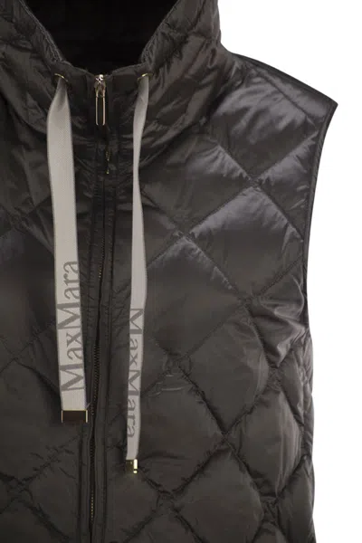 Max Mara The Cube Tegic - Drip-proof Canvas Padded Waistcoat In Brown