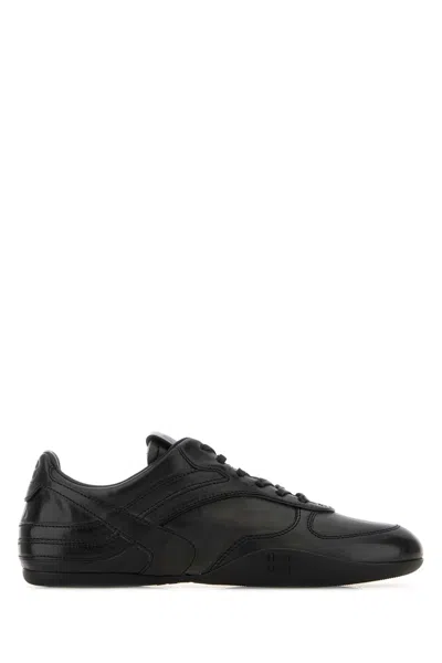 Miu Miu Black Leather Sneakers In Black