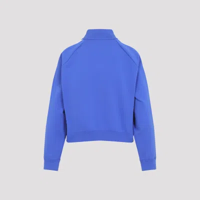 Miu Miu High Collar Cardigan Long Sleeves Stripes In Blue