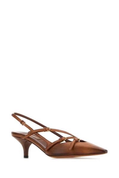 Miu Miu Camel Leather Pumps