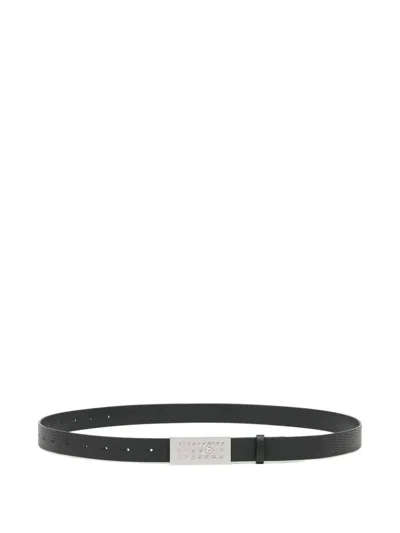 Mm6 Maison Margiela Numeric Belt Adjustable Texture Engraved Detail In Black