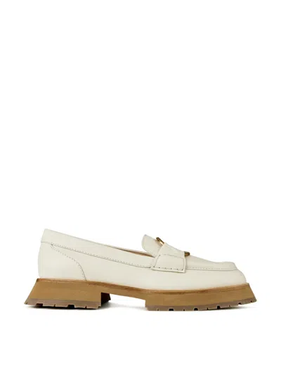 Moncler Bell Logo Loafers In White