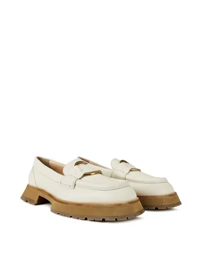 Moncler Bell Logo Loafers In White