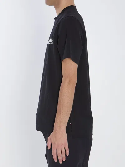 Moncler Grenoble Black Stretch Cotton T-shirt In Brown