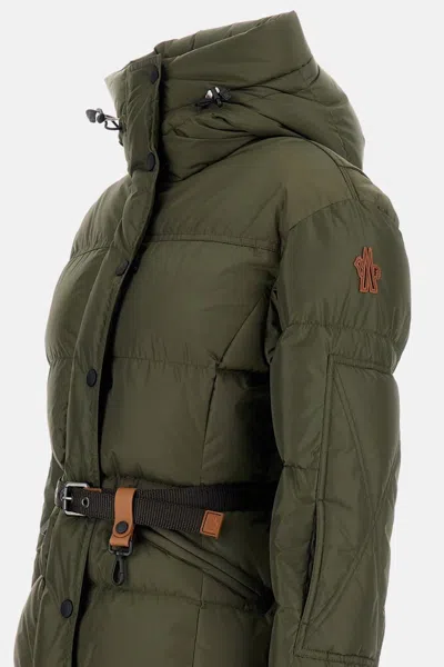 Moncler Salastrains Belted Padded Shell Jacket In Green