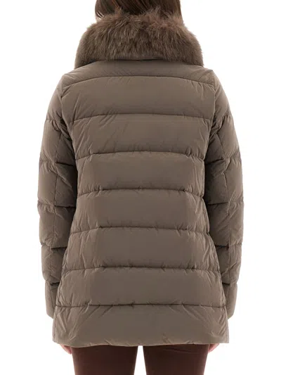 Moorer Padded Jacket Dorado In Brown