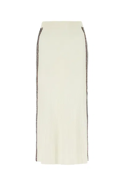 Chloé Chloe Women Ivory Wool Skirt In White