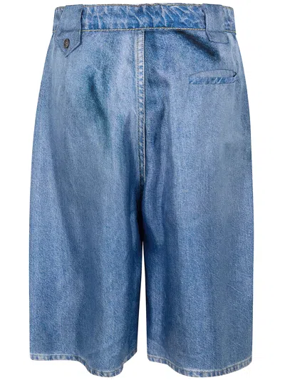 Pierre-louis Mascia Denim Shorts With Belt Loops In Blue