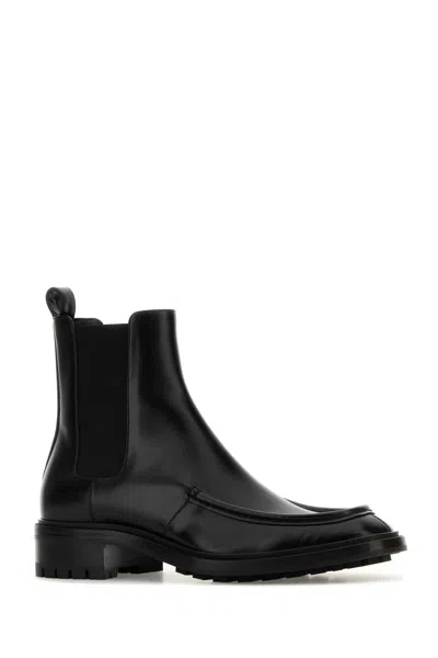 Saint Laurent 25mm Joe Pull-tab Square-toe Chelsea Boots In Black
