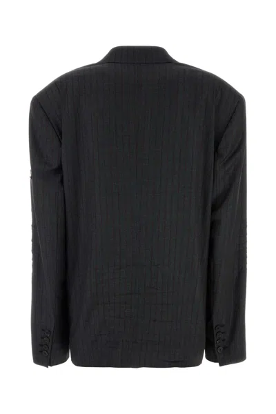 Balenciaga Embroidered Wool Blazer In Multi
