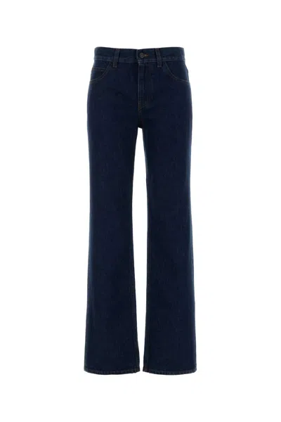 The Row Carlyl Denim Trousers With Pockets And Loops In Black