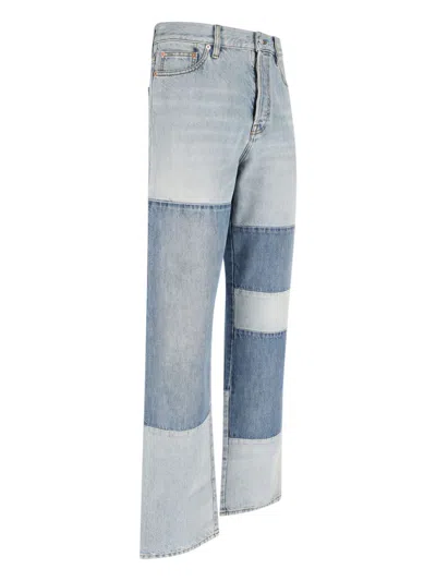 Gucci Tailored Trousers Featuring Patchwork Design In Blue