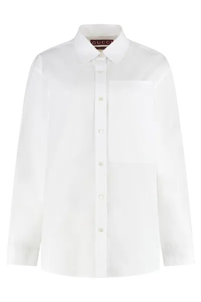 Gucci Cotton Poplin Shirt In White