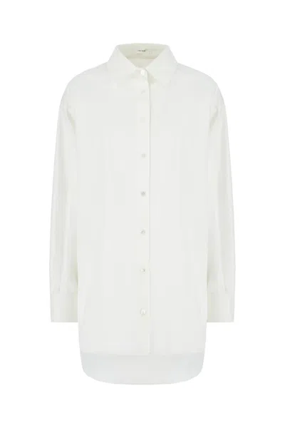 The Row White Cotton Blend Shirt In Multi