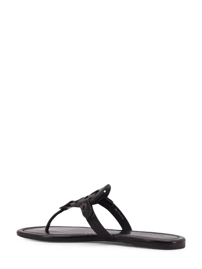 Tory Burch Miller Logo Patent Leather Flip Flops In Brown