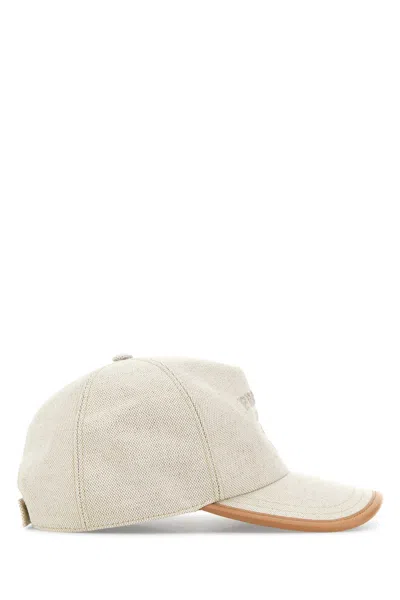 Prada Canvas Baseball Cap Curved Brim In Neutral