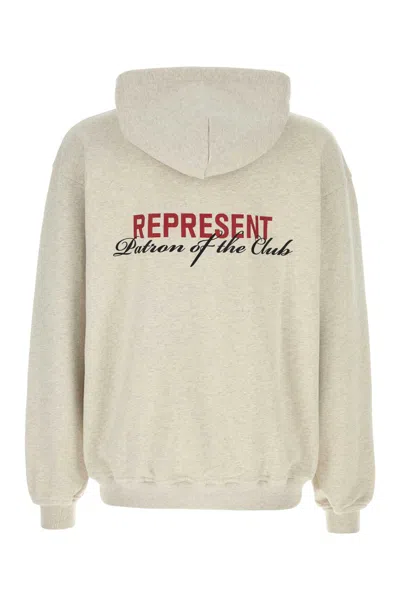 Represent Classic Hoodie With Front Kangaroo Pocket And Adjustable Drawstring In Gray