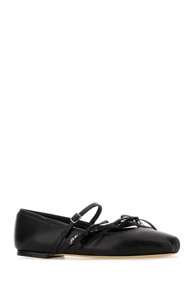 Jimmy Choo Black Nappa Leather Loli Ballerinas In Black