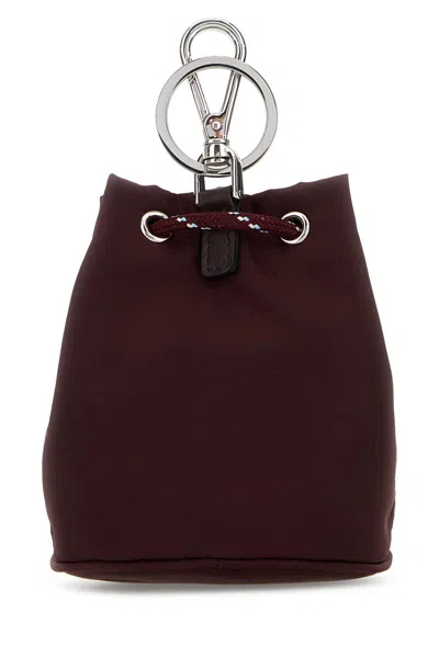 Prada Fabric Key Ring Attachment In Burgundy