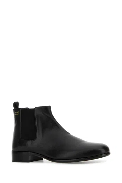 Prada Ankle Boots With Elastic Side Panels In Black