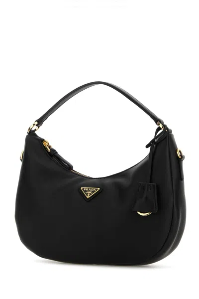 Prada Structured Shoulder Bag Featuring Top Handle In Black