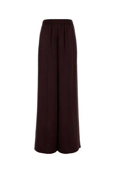 Tory Burch Pintuck Wide-leg Satin Trousers In Brown