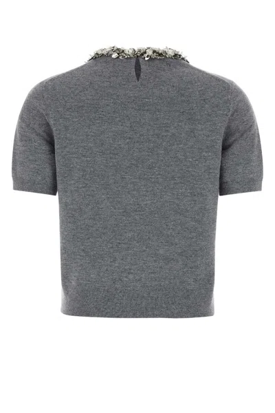 Tory Burch Grey Cashmere Sweater In Gray