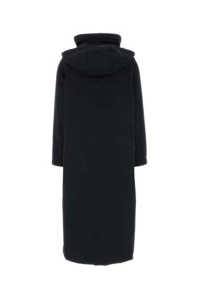 Herno Midnight Blue Polyester Parka Coat In Black