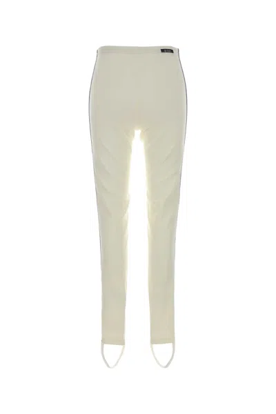 Prada Stretch Leggings With Side Stripe Detail In White
