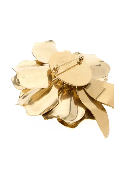 Miu Miu Gold Metal Brooch In Gold