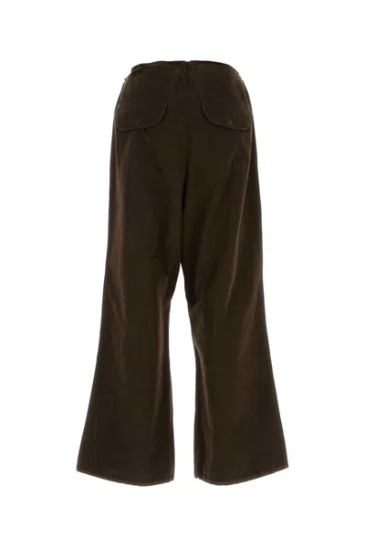 Entire Studios Brown Cotton Wide-leg Pant In Brown