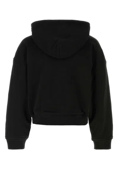 Entire Studios Black Cotton Thermal Oversize Sweatshirt In Black