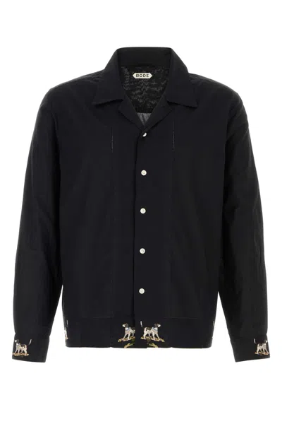 Bode Black Poplin Pointer Shirt In Black