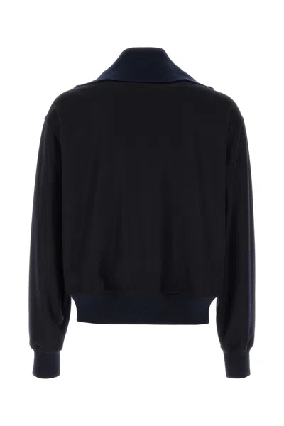 Jil Sander Midnight Blue Wool Cardigan In Blue