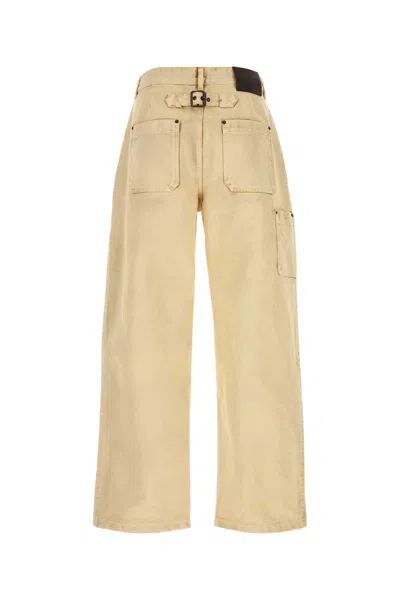 Loewe Cotton Wide Leg Cargo Trousers In Neutral