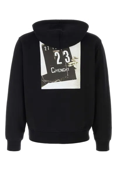 Givenchy Hooded Sweatshirt With Front Pocket And Ribbed Cuffs In Black